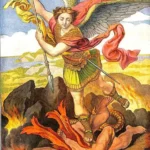 Heiliger Erzengel Michael im Kampf gegen Satan