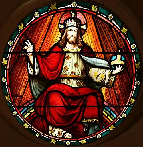 Das Königtum Christi: Christus als König (als Glasfenster)